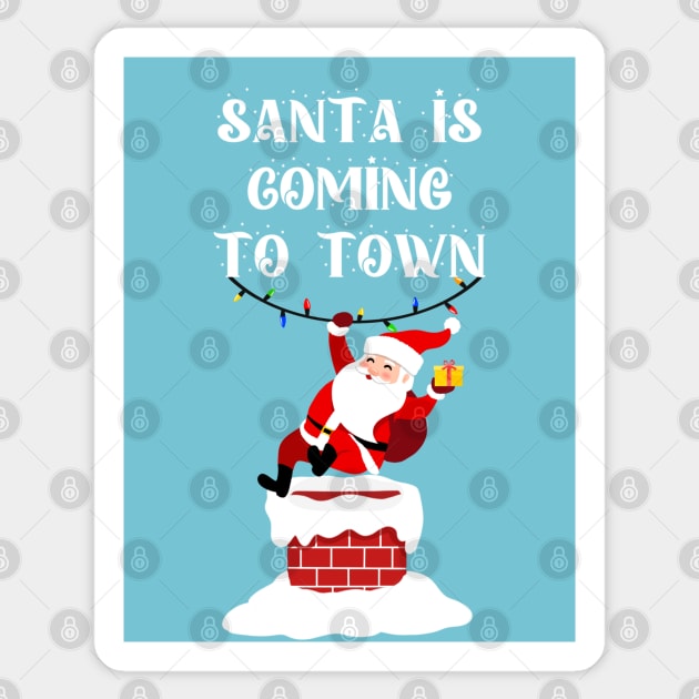 Santa is coming to town Sticker by Morishasha